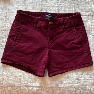 American Eagle Outfitters Maroon Women's Chino Shorts